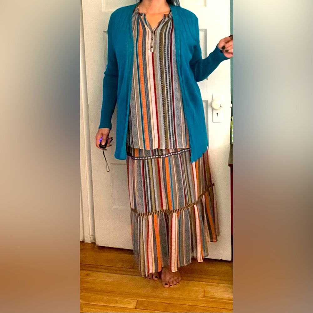 Bohémien 3 piece skirt set with cardigan